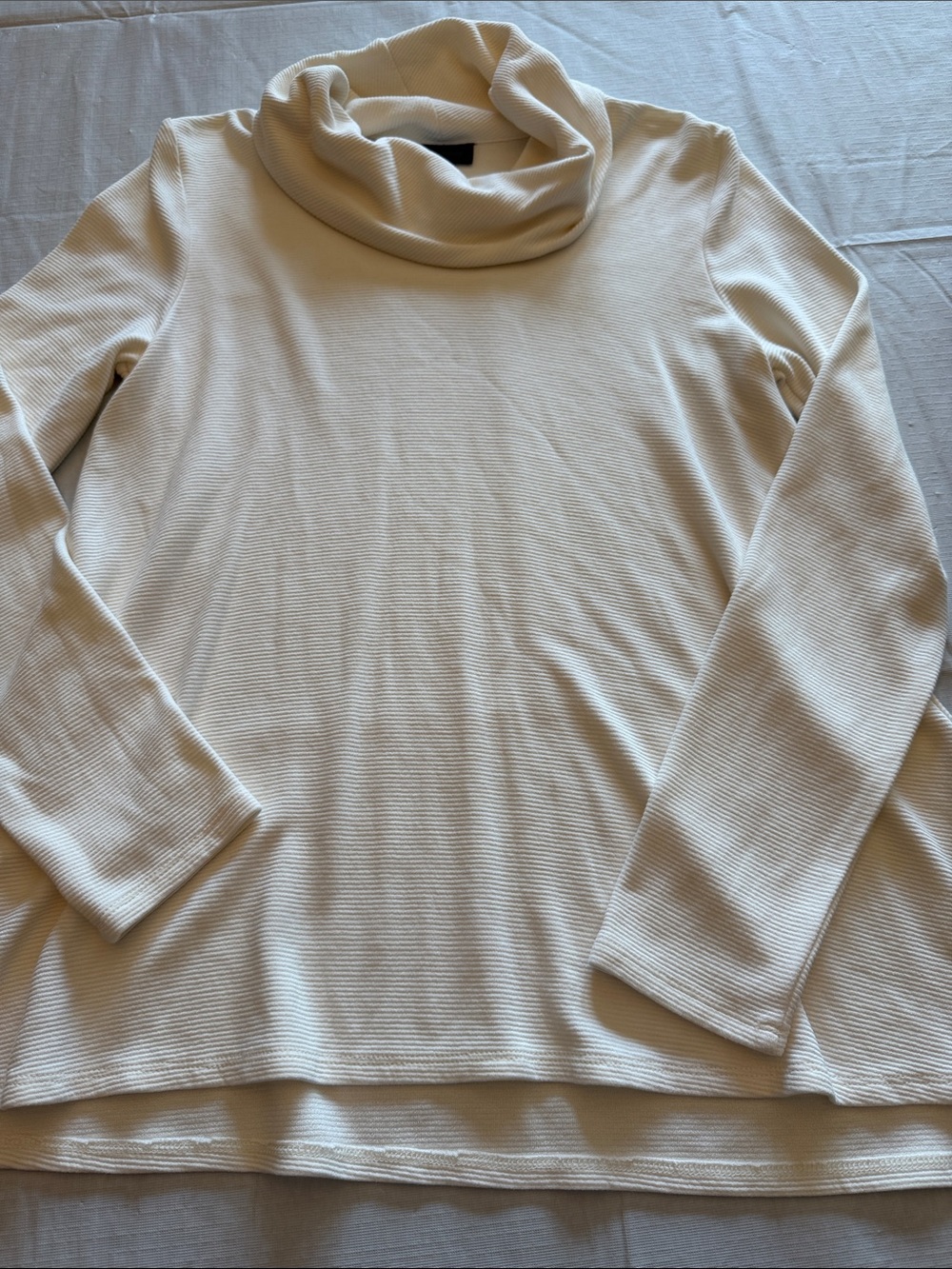 J. Jill Cream Cowl-Neck Ribbed Knit Sweater